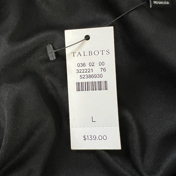 Talbots Womens Black Velvet Faux Wrap Sheath Dress V Neckline size Large - Picture 10 of 11